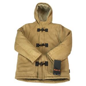 Hawke & Co Jacket Girl's 14/16 Camel Heat Insulated Hooded Horn Button MSRP:$130